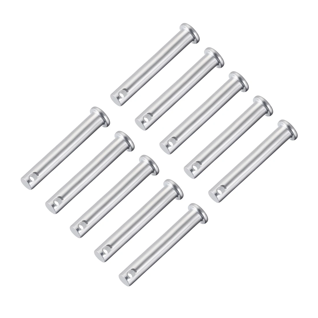 uxcell 10Pcs Single Hole Clevis Pins,8mm x 50mm Flat Head Zinc-Plating Steel