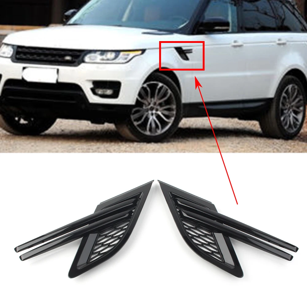 2Pcs Car Side Air Vent Mesh Grill For Land Rover Range Rover Sport RRS 2014 2015 2016 2017 2018 2019 Black ABS Plastic