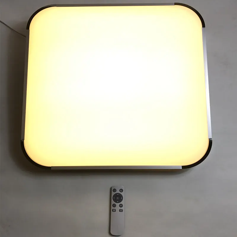 Modern Remote Control Ceiling Lamp For Living Room Square Aluminum Acrylic Ultra-thin Stepless Dimming LED Indoor Lighting