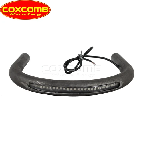 Imagen 2 del producto Bucle de asiento de tubo de motocicleta, aro de Marco trasero con luz LED de giro de freno para Honda CB CD CG GB GL 125 500 Cafe Racer