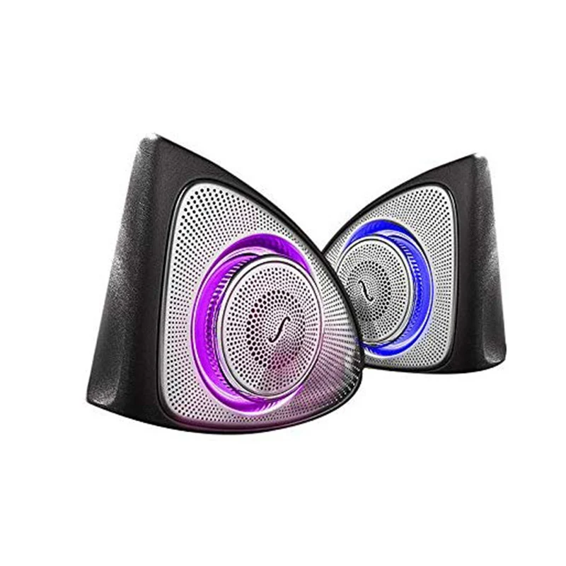 Car Interior Treble Speaker Audio 3 Colors Led Ambient Light 3D Rotary Tweeter Speaker For Mercedes Benz C Calss W205