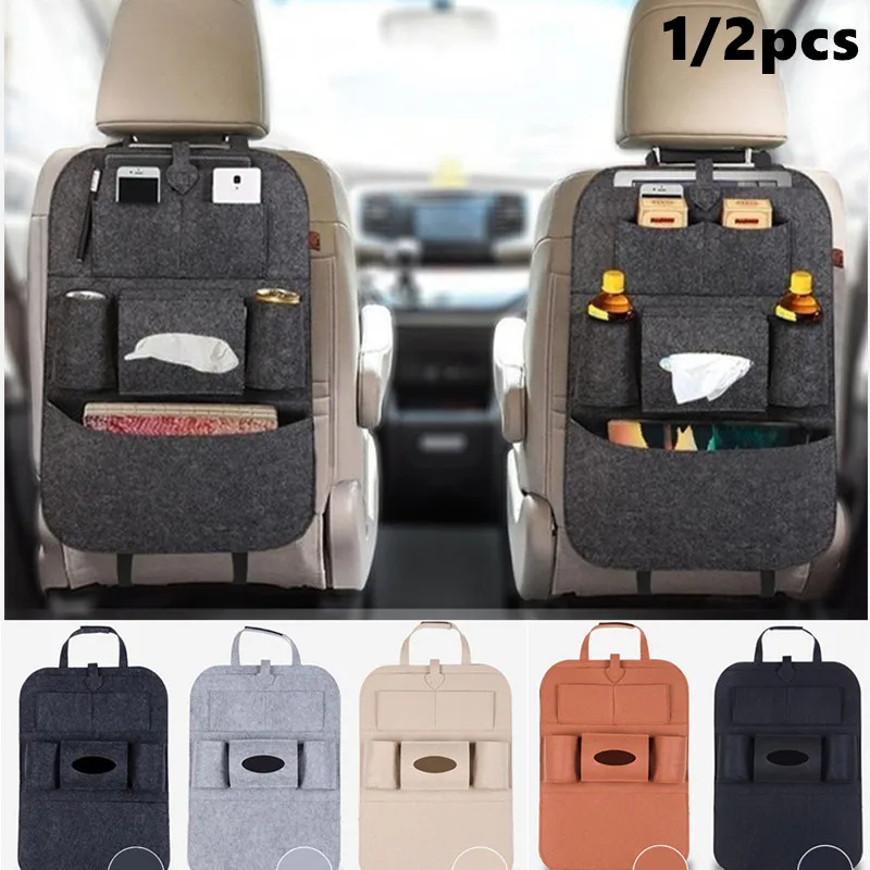 1/2 Pcs Auto Car Seat Back Multi-Pocket Storage Bag Organizer Holder Accessory Car Foldable Storage Organization Car Carry Bag