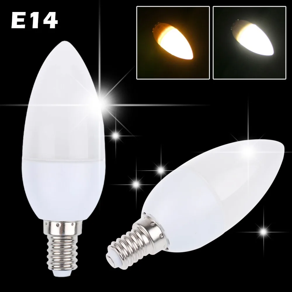 Bright Led Candle Bulb Light Brand Candle Light Lamp E14 5W 7W Spotlight SMD 2835 Warm White Cool White 220V Chandelier Partners