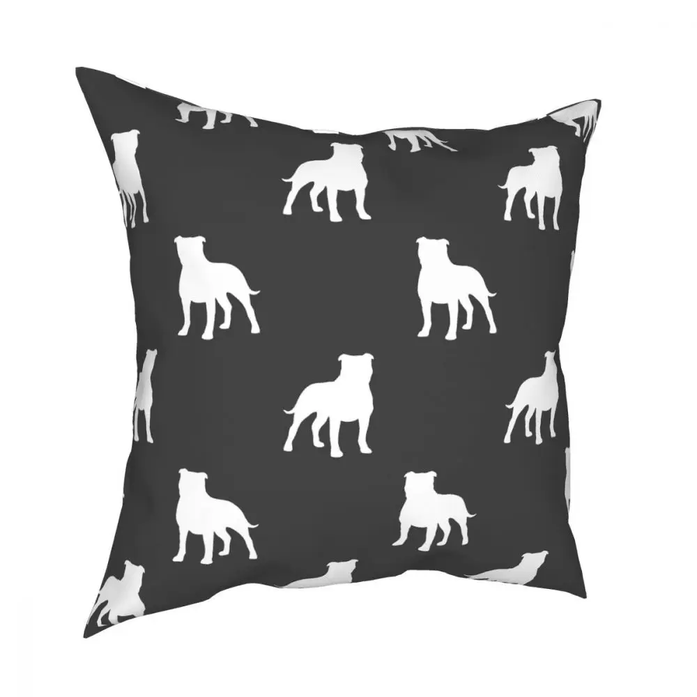 Staffordshire Bull Terrier Silhouette Throw Pillow Cover Polyester Throw Pillow Dog Fashion Pillowcover Home Decor