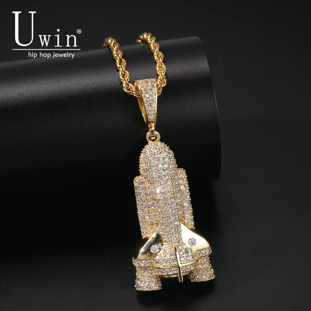 Uwin Rocket Pendant AAA Cubic Zircon Hiphop Necklace Tennis Chain Gold silver color Trendy Rock Men Hip Hop Punk Jewelry