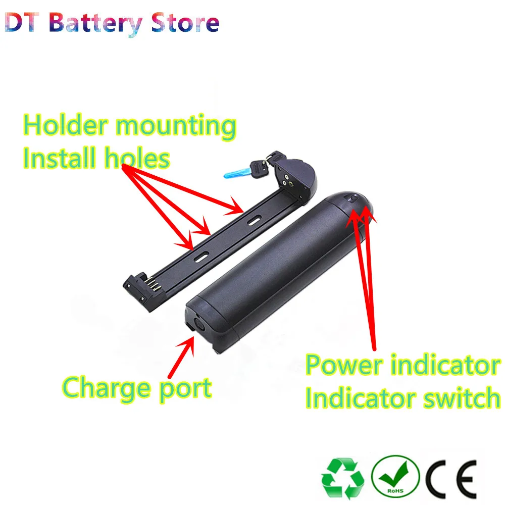 28 30 pcs 18650 cells Electric Bike Battery Box City Bike Battery Box 24V 36V Water Bottle Dolphin Ebike Battery Box with Holder