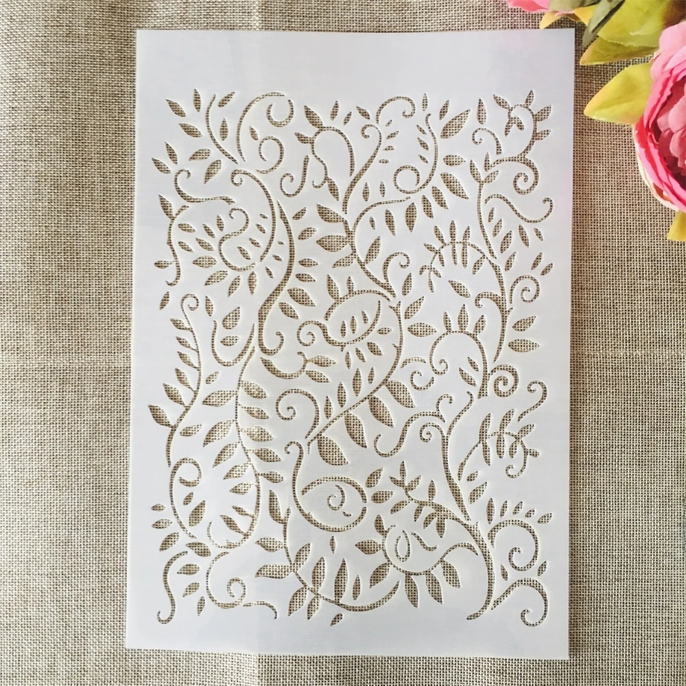 A4 29cm Small Leaves Ivy DIY Layering Stencils Wall Painting Scrapbook Coloring Embossing Album Decorative Template