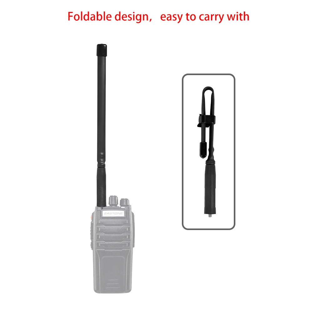 ZASTONE Walkie-Talkie Antenna For Radio Accessories Folding Antenna Vhf Uhf Dual band 33CM SMA Female For Baofeng Walkie Talkie