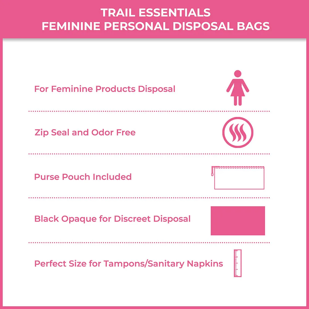 100 Pieces Feminine Personal Disposal Bags Refill Pack Black Opaque Bags for Sanitary,Tampons, Pads, and Liners