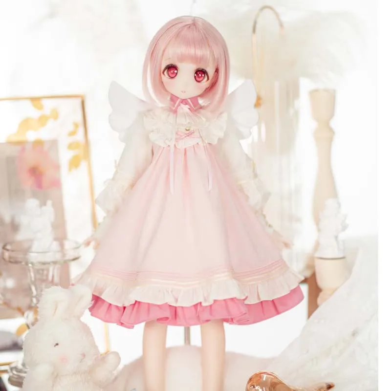 bjd dress 1/3 1/4 1/6 Blyth BJD doll accessories doll clothes Dress+bow+Petticoat Long sleeve five colors angel lovely