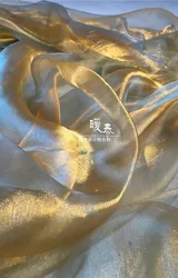 Glossy Tulle Fabric Reflective Gold DIY Background Decor Veil Various Skirts Wedding Dress Designer Fabric
