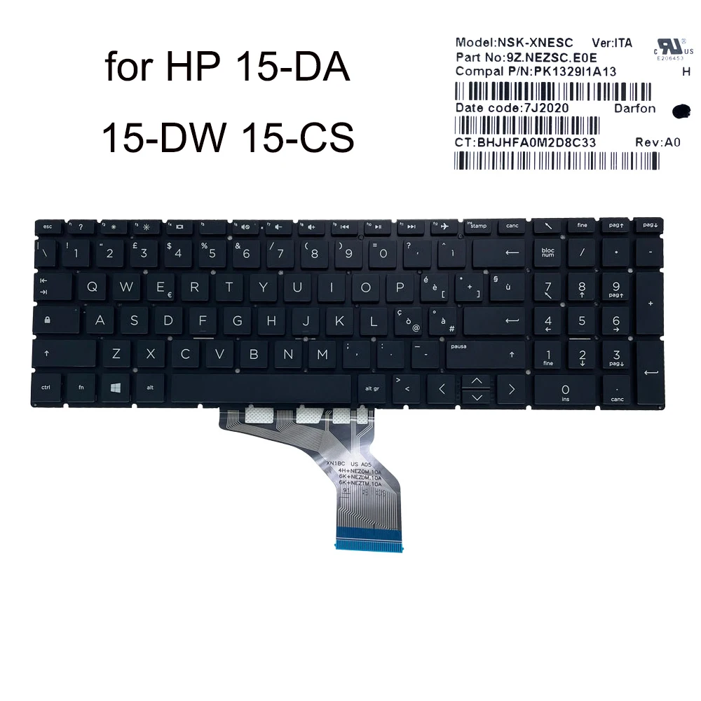 

Laptop Italian Keyboard Backlit For HP Pavilion 15-DA 15-DW 15-CS CW 17-BY 17-CA 16-A TPN C135 Italiano Backlight Keyboards New