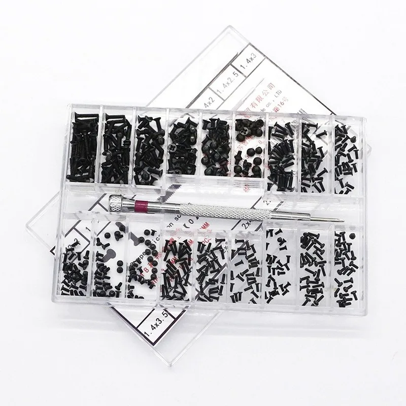 500 pz 18 tipi Mini vite Kit fai da te occhiali per Computer portatile assemblare riparazione vite di fissaggio set vite in miniatura con cacciavite