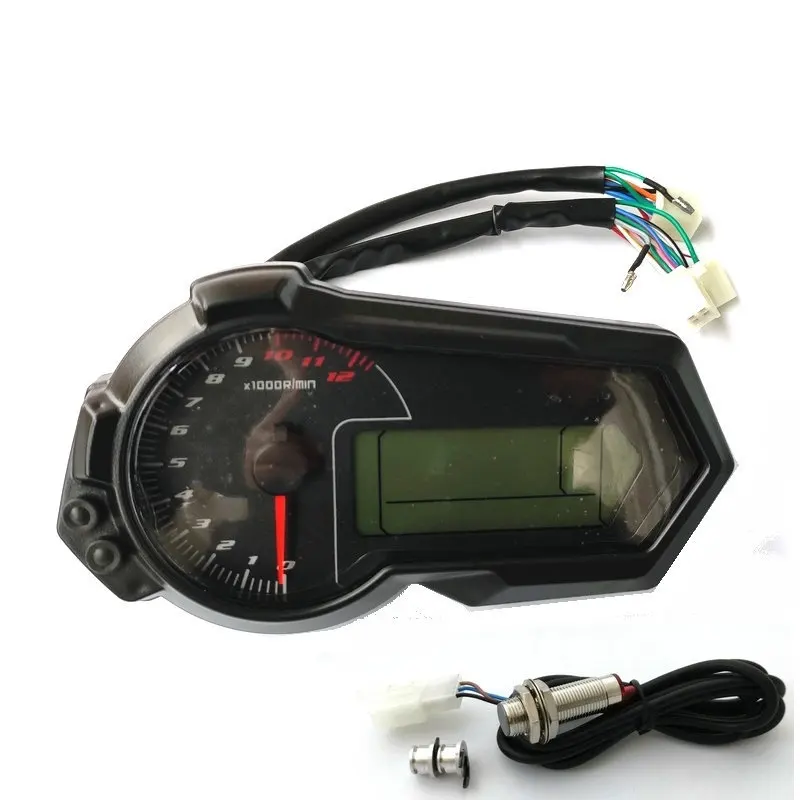Universal 1200RPM Motorcycle Odometer Tachometer UTV LCD Digital Speedometer Gauge For 2,4 Cylinders N1-6