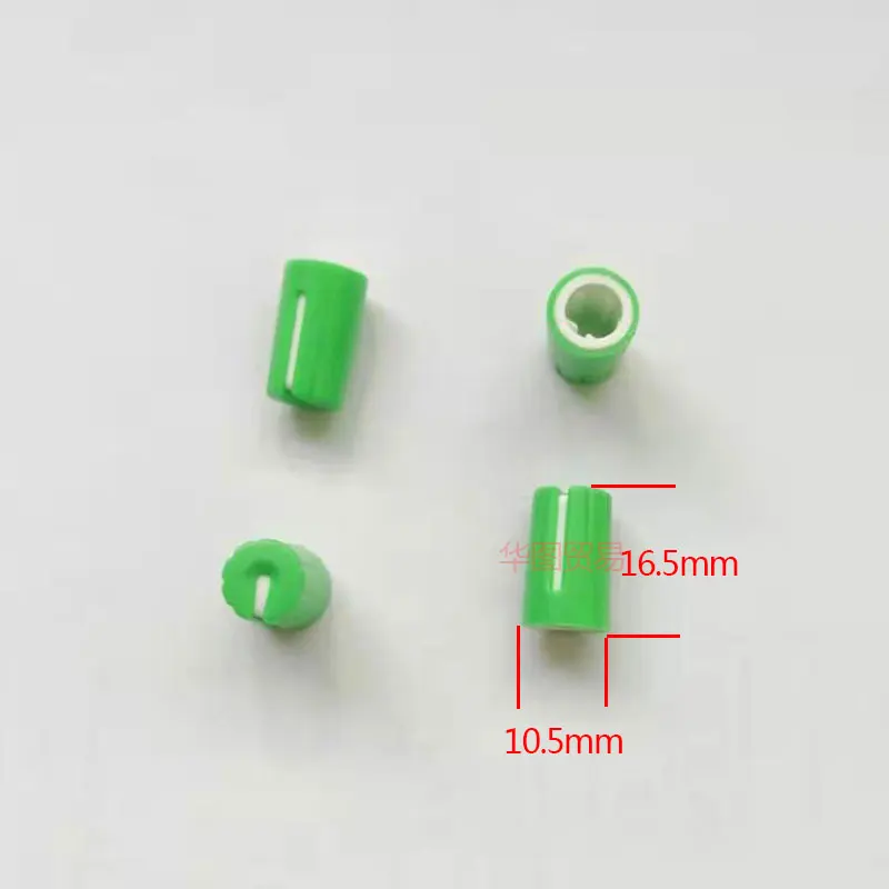 

100pcs 270 degree D-axis D-hole green half shaft potentiometer knob cap plastic cover twist twitter cap Mixer DJ audio volume