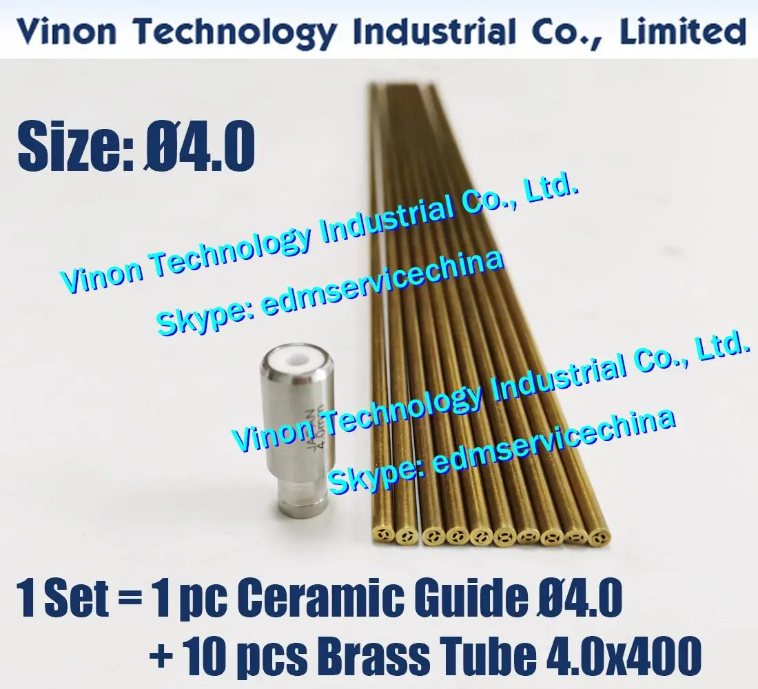 Set Ø4.0mm =1PC 4.0mm Ceramic Pipe Guide Z140D type C + 10PCS 4.0x400mm Brass Tube Multihole for Astec,Castec,Chmer,Heun,Huber