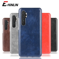 Litchi Leather Pattern Hard PC Back Cover For XiaoMi Mi Note 10 10T 9 9T 8 Pro SE A3 A2 Lite Max Mix 3 2 Shockproof Phone Case