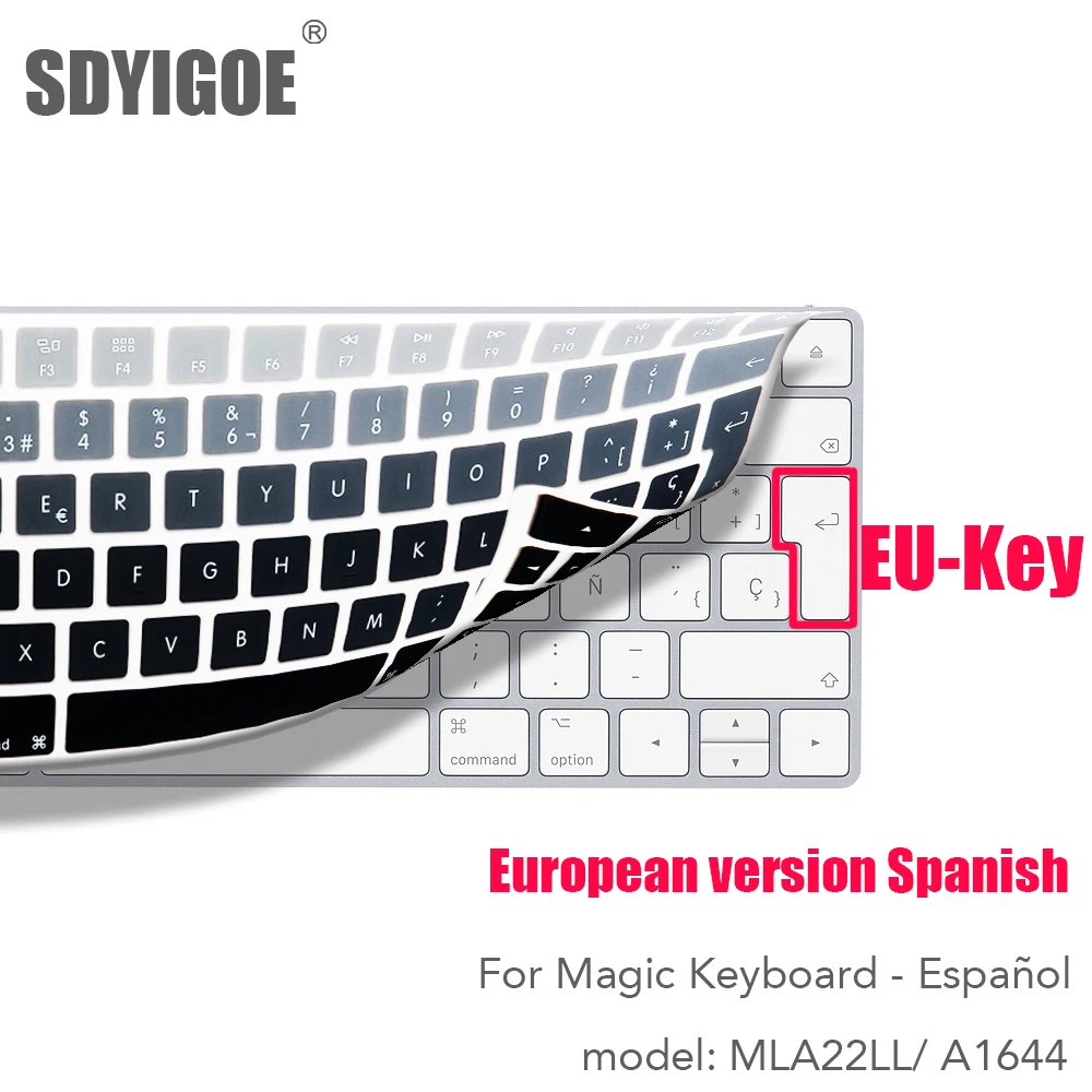 Spanish For Apple Wireless keybord MLA22LL/ A1644 IMAC Magic Keyboard cover Protector Silicone Cover EU-Key Version