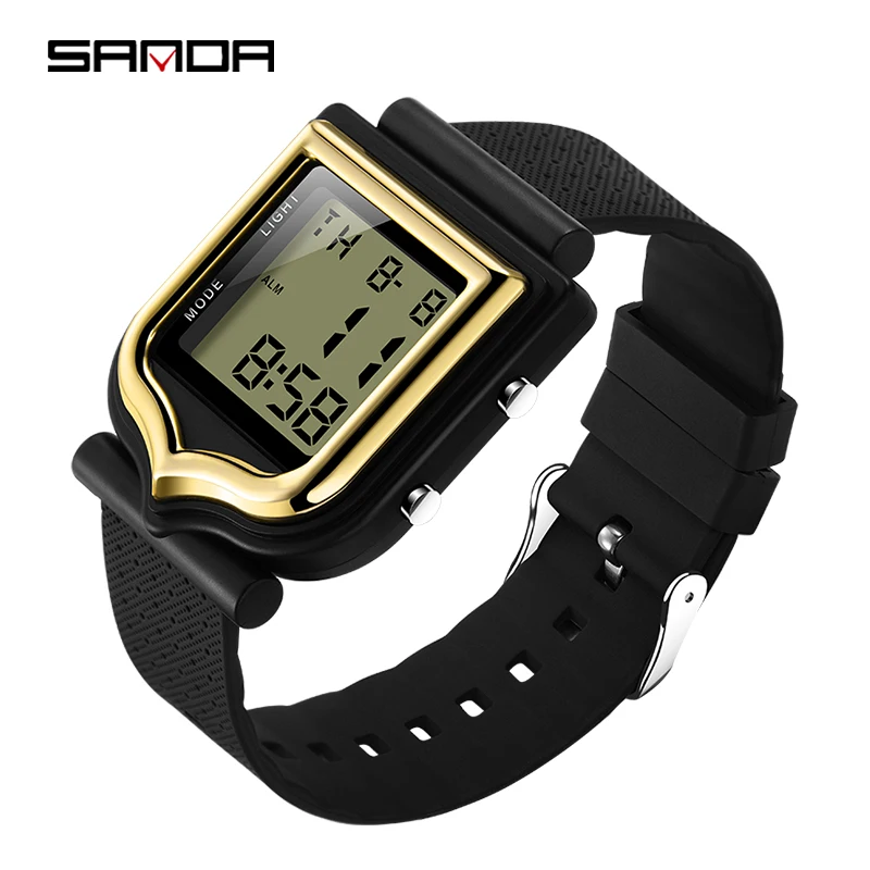 Fashion SANDA Sports Men's Watch Waterproof Electronic LED Chronograph Outdoor Week Display Digital Wristwatch Relogio Masculino