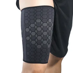 Protector de muslo para hombre y mujer, manga de compresión deportiva para montar baloncesto, fútbol, antitensión muscular, 1 unidad