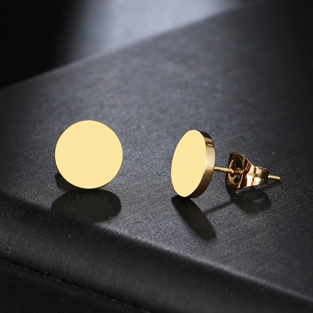 Stainless Steel Earrings Minimalist Round Fashion Stud Earrings Classic Simple Earrings For Women 2022 Jewelry Wedding Party