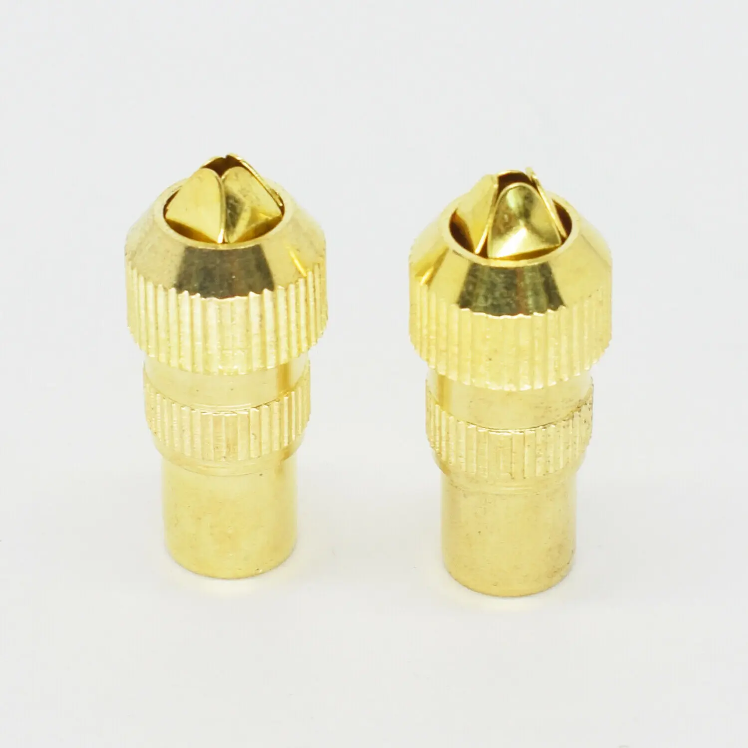 2pcs Gold Plated TV Aerial Male Connector Coaxial RF Cable Plug With Freeview Grip End