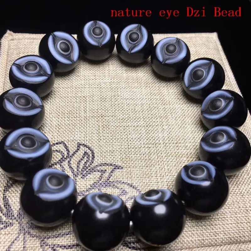 16mm Nature Black chalcedony eyes Bead Bangle Carven Phoenix eyes bracelet amulet