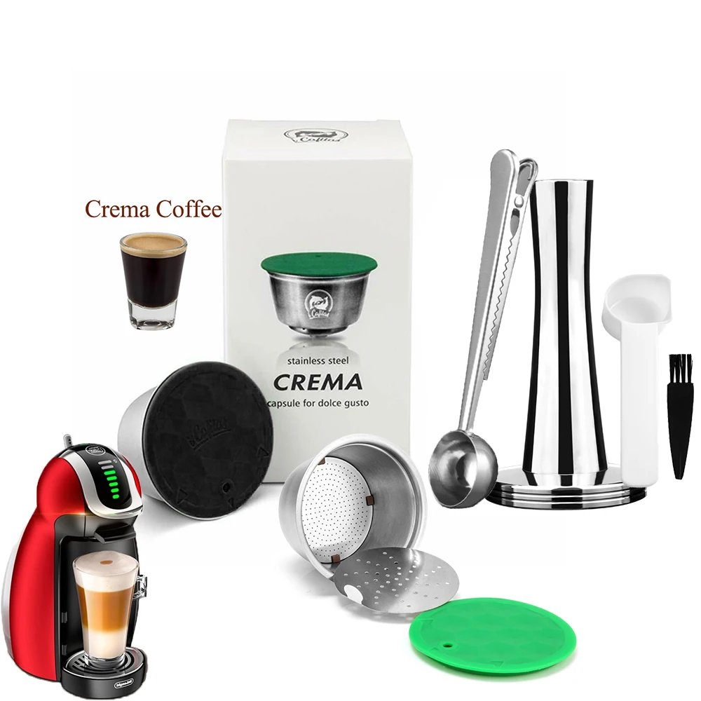 ICafilas-filtros de café para Dolce Gusto Crema, cápsula de café recargable reutilizable, cápsula de acero inoxidable, cestas Nescafé, taza Lumio