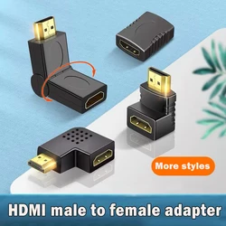 Adaptador HDMI macho a hembra, convertidor de ángulo de 360 grados, extensor plano en forma de L para TV de pared, PS5, Nintendo Switch, portátil, Xbox