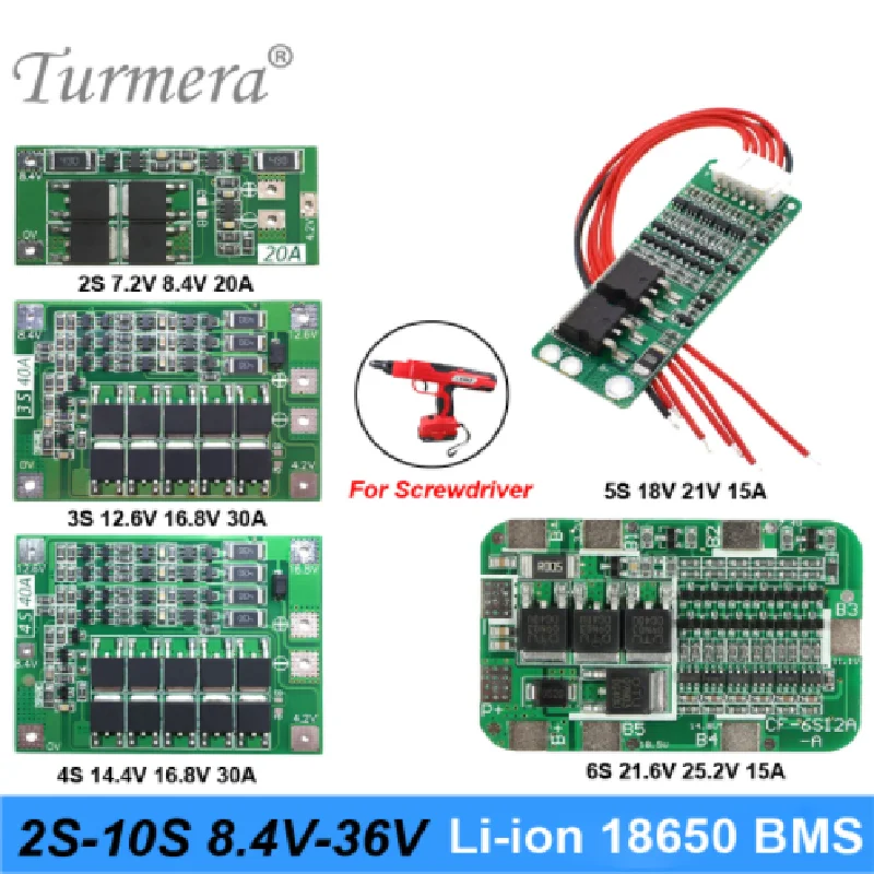 

Li-ion 2S 3S 4S 5S 6S 10S 18650 Lithium Battery Charger PCB BMS Protection Board For Screwdriver Battery Lipo Cell Module