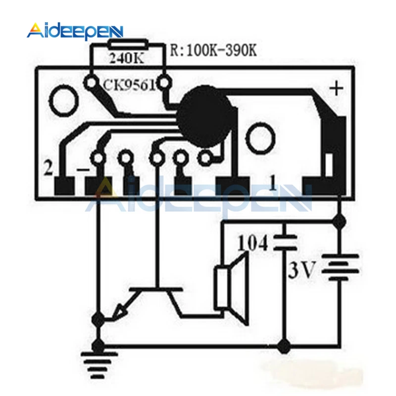 10Pcs/lot Voice Module KD9561 CK9561 Alarm Module 4 Kind of Sound DIY Kit VCC GND Alarm Whistle/Fire Alarm/Ambulance/Guns Sound