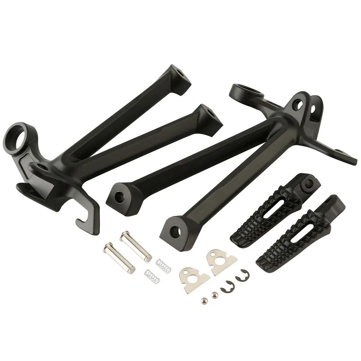 Motorcycle Rear Footrest Foot Pegs Bracket Set For Suzuki GSXR 1000 2007-2008 K7 K8 Black Silver