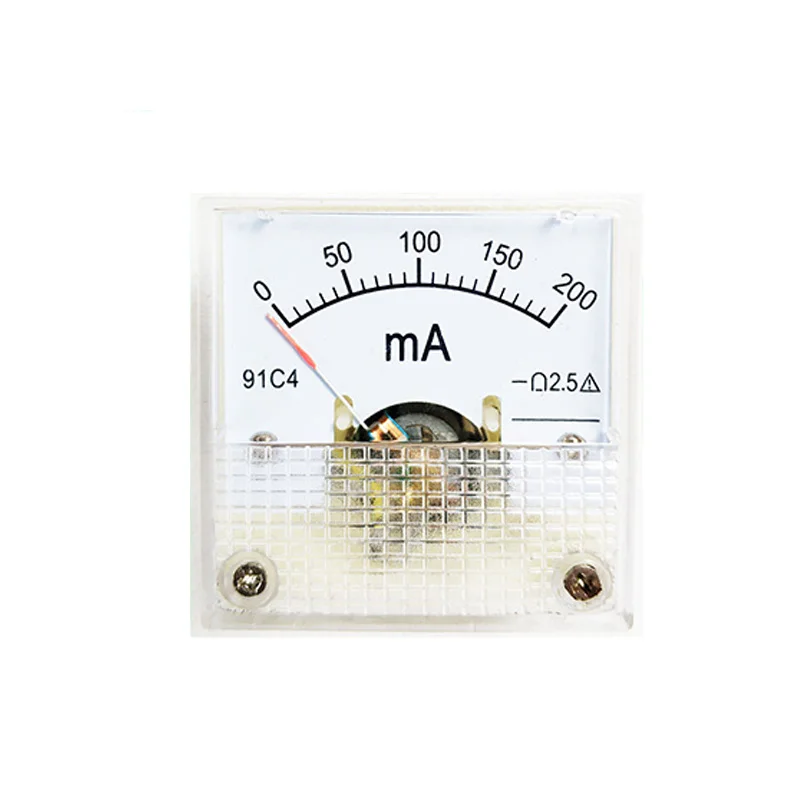 91C4-mA Pointer Type DC Milliamp Meter 20mA 30mA 50mA 100mA 200mA 300mA 500mA 45*45mm