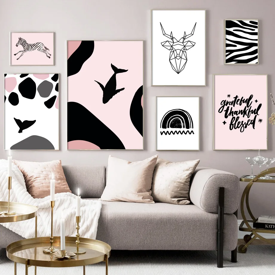 Cartoon Zebra Shark Deer Wall Art Print Canvas Painting Nordic Canvas Posters And Prints Abstract Wall Pictures For Living Room