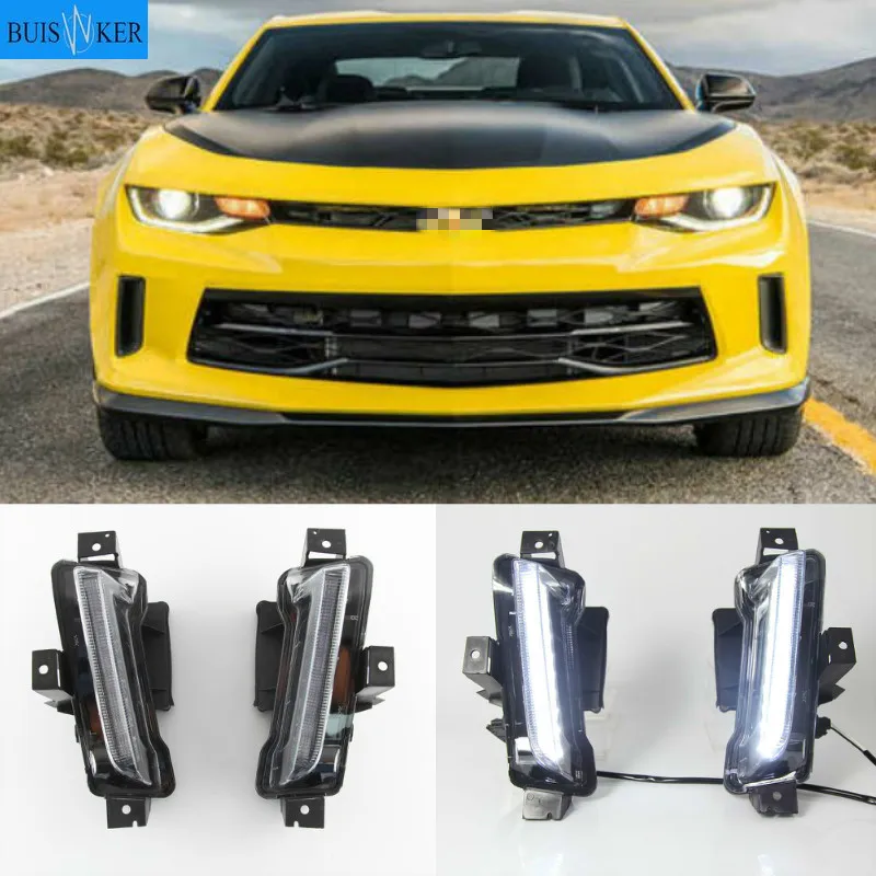 

LED Turn Signal Lamp Daytime Running Light Assemblies Driving Lamp DRL Fog Lights White For Chevy Camaro 2016-2019