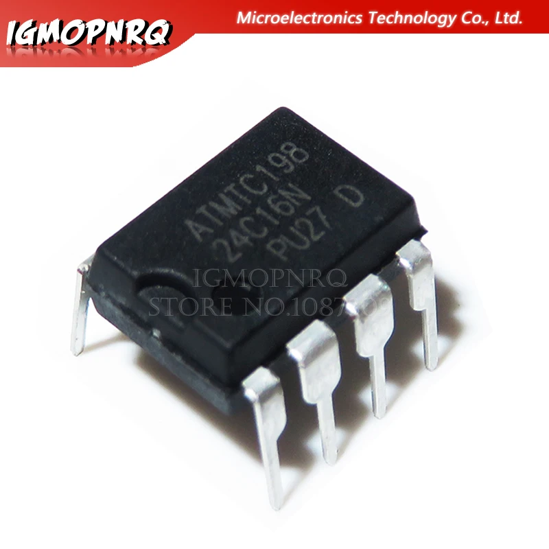 10PCS AT24C16N 24C16N 24C16 AT24N16 DIP-8 EEPROM (2048x8) 16K 1.8-5.5 new original