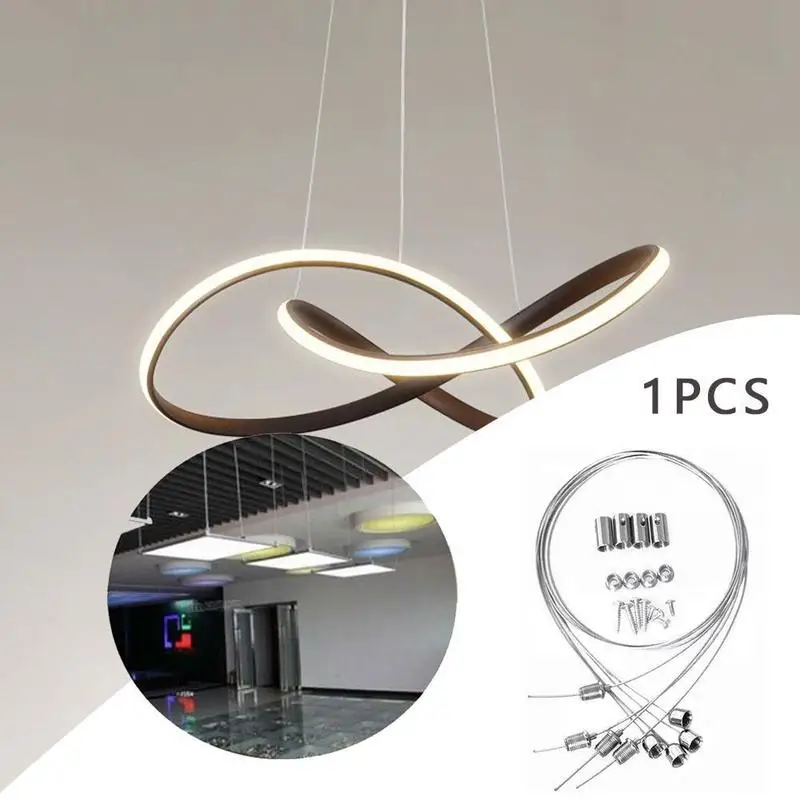 1M Steel Wires And Screws Suspension Hanging Mounting Wire Kit Ceiling LED Lights Panel Wire Accessories Adjustable Rope Lamp