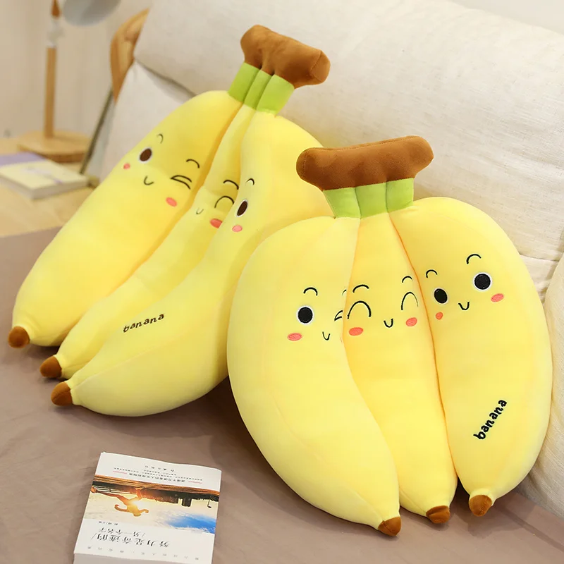 35-70cm Creative Cartoon Banana Plush Pillow Kawaii Sofa Cushion Toy Cute Plush Doll Children Fruit Toys Gift