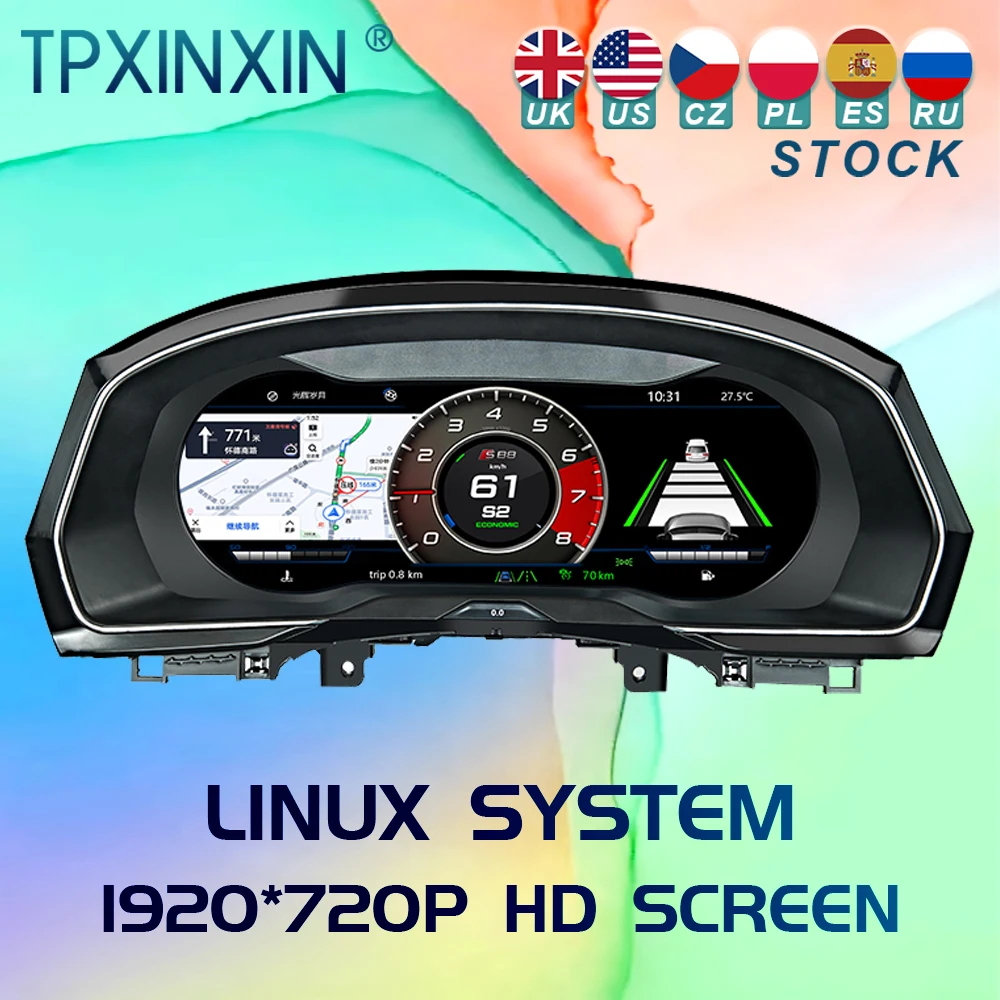 

For Volkswagen Passat B8 CC Linux Car Ditigal Cluster LCD Dashboard Instrument Panel Multifunctional Multimedia Player Carplay