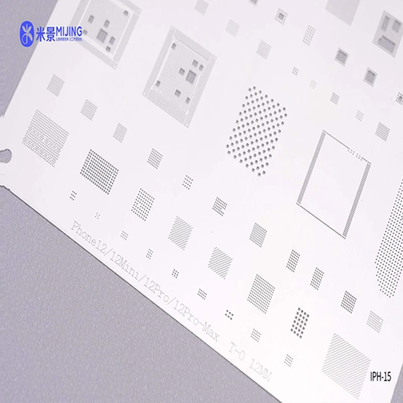 The Newest MIJING IPH-15 Japan Steel Tin Net for Iphone 12 12mini 12pro 12promax CPU BGA Reballing Stencils Square Holes
