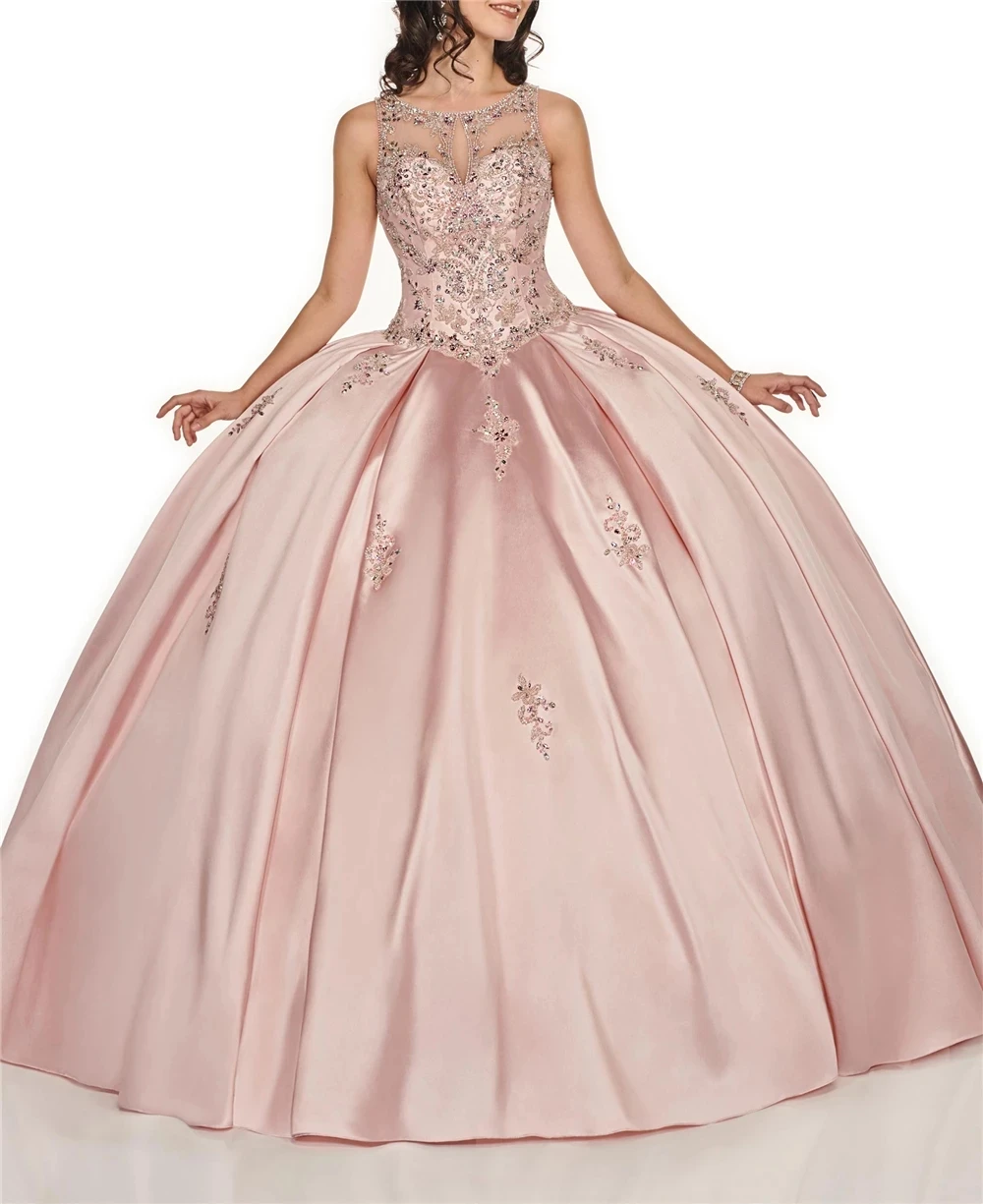 Bealegantom-vestido de baile quinceanera, contas com renda, cristais depurtes, sweet 16, vestido de 15 anos, qd1282