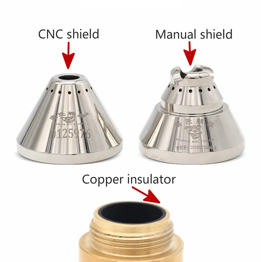 P80 Coperchio protettivo Ugello da taglio per torcia al plasma Manicotto scudo CNC / manuale invece la manicotto in ceramica della ruota guida
