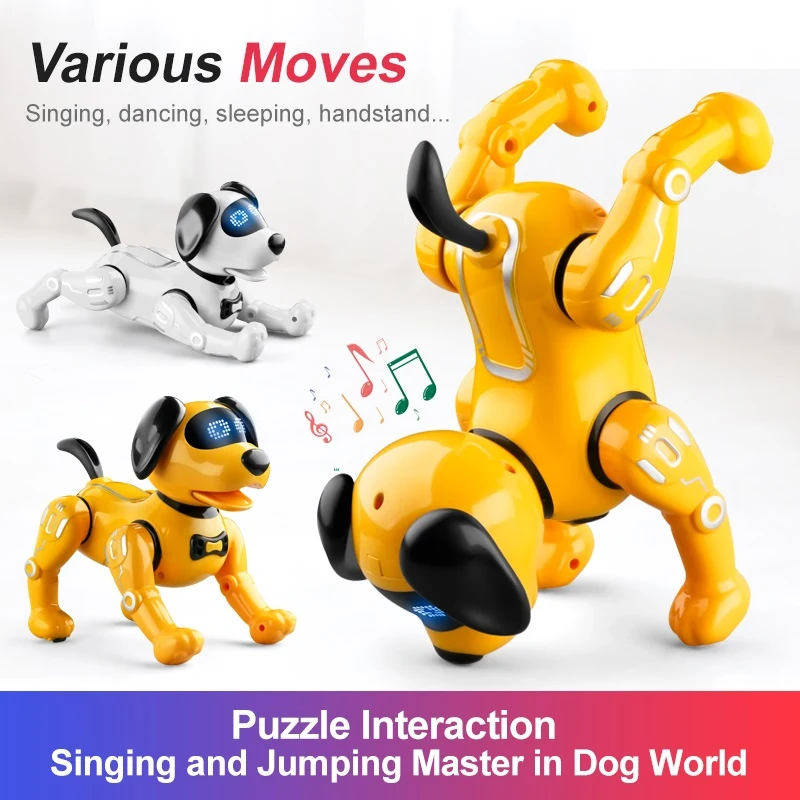 2.4G Wireless Remote Control Smart Robot Dog Touch Sensor Singing And Dancing Handstand Feeding Interaction Electronic Toy Dog