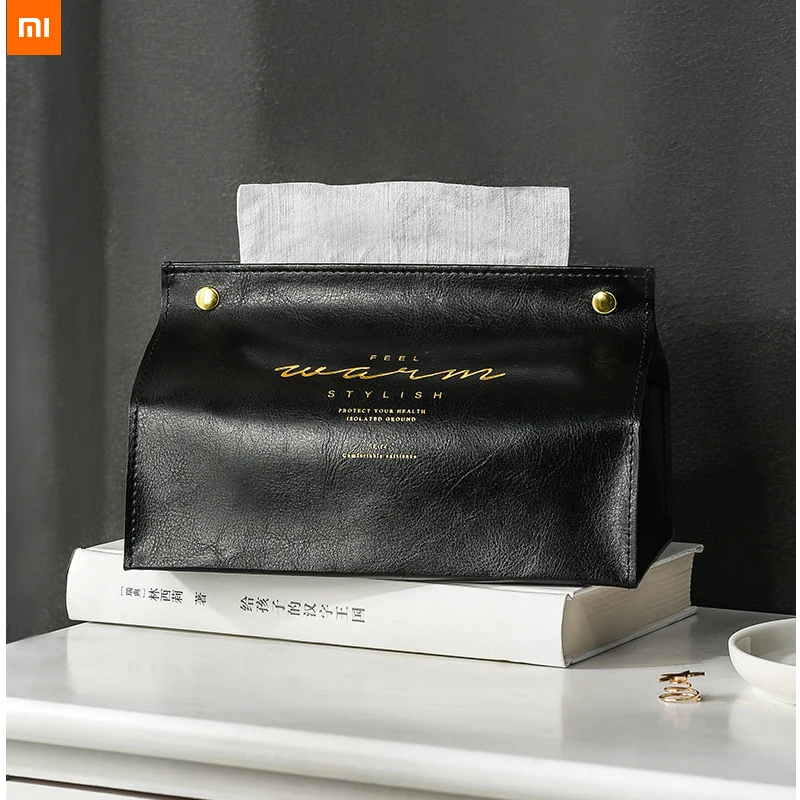 xiaomi Leather Tissue Box Car Toilet Pumping box Home Living Room Decoration Bedroom Kitchen Desktop Nordic Large Storage Box