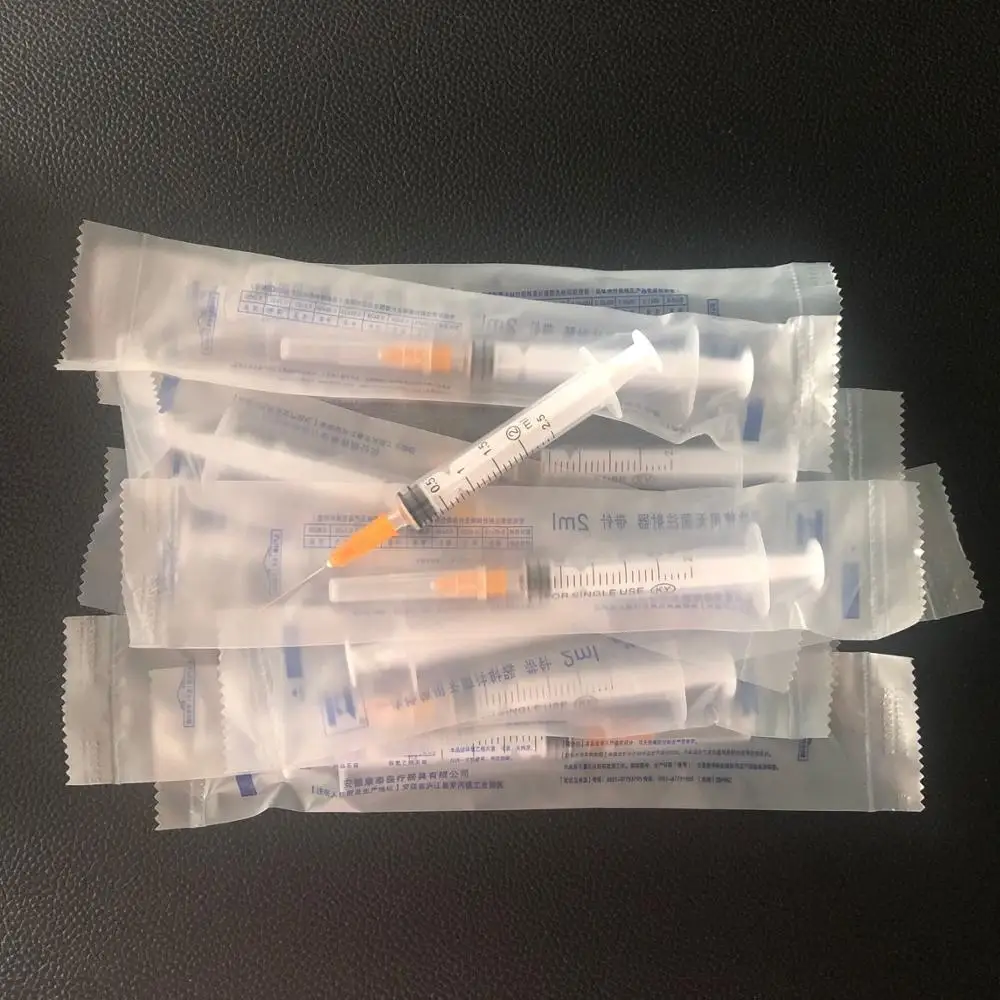 Syringe needle injector disposable syringe sterile needle head 2ml