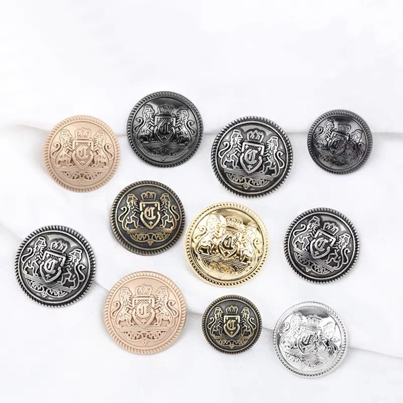 10pcs/lot 15/20/25mm Vintage Metal Clothing Buttons Crown Design British College Style Jacket Buttons Clothes Decorative Buttons