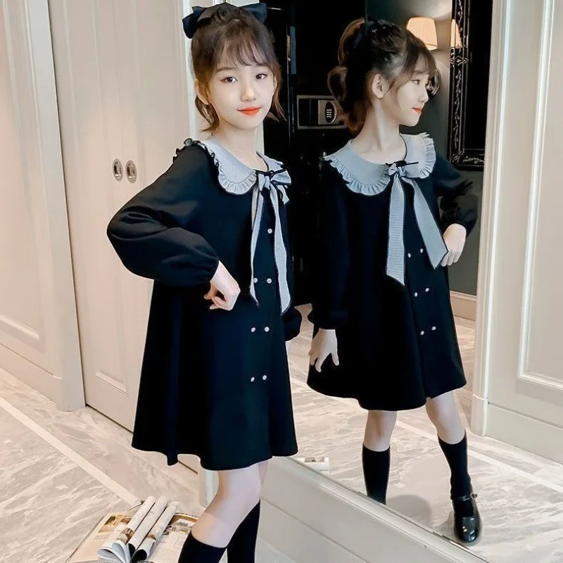 Girl Dress Kids Baby Clothes 2021 Cool Spring Summer Long Sleeve Princess Casual Long Style School Uniform Dresses Children Clot