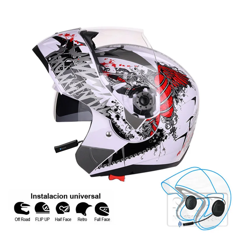 

Helmet for motorcycle Helmet Flip up Motocicleta Kask BT Casco Moto Double Visors Casque Motor bike Capacete ECE Moto helmet