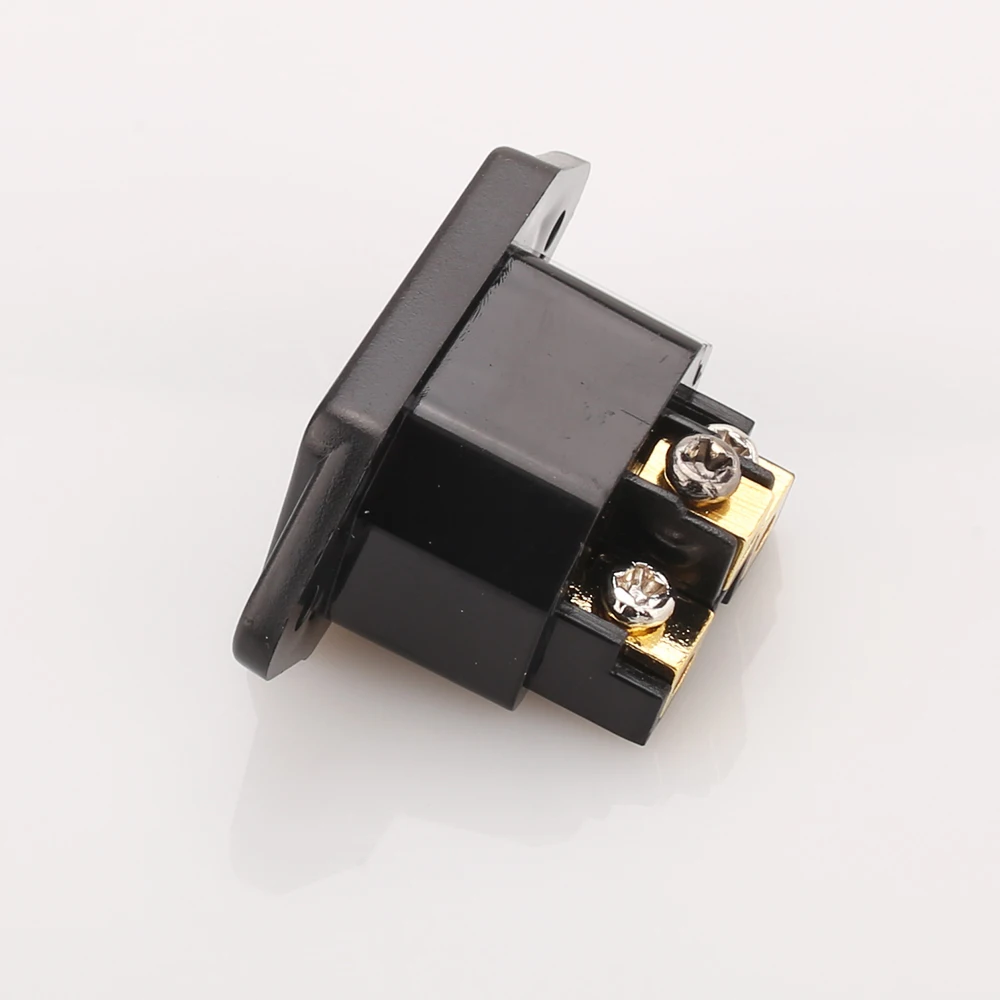 2PCS onbedrukt 24K Gold plated IEC Inlaat Mains Power Inlet Socket IEC Inlet stopcontact