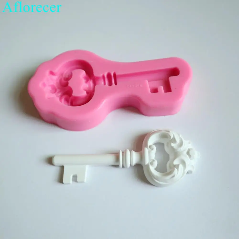 Key shaped silicon mold for car pendant Gypsum plaster molds cake decoration fondant mold